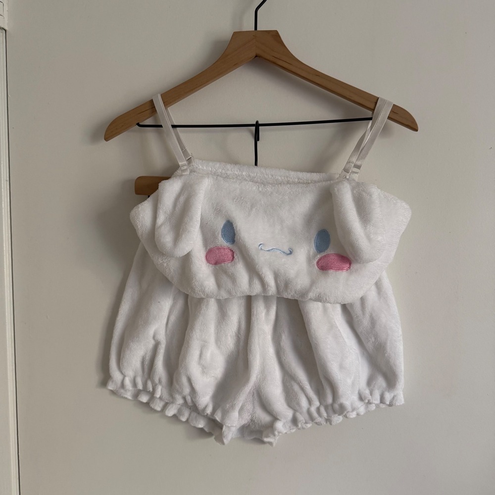 Sanrio Cinnamoroll White Plush Fleece Pajama Set Small Anime Kawaii Cosplay